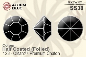 Oktant™ Premium 钻石形尖底石 (123) SS38 - 颜色（半涂层） 金色水银底