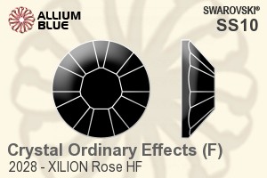 Swarovski XILION Rose Flat Back Hotfix (2028) SS10 - Crystal (Ordinary Effects) With Aluminum Foiling