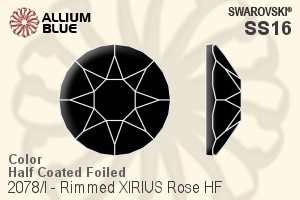 Swarovski Rimmed XIRIUS Rose Flat Back Hotfix (2078/I) SS16 - Color (Half Coated) With Silver Foiling