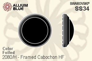 Swarovski Framed Cabochon Flat Back Hotfix (2080/H) SS34 - Color With Aluminum Foiling