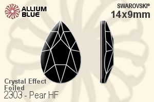 Swarovski Pear Flat Back Hotfix (2303) 14x9mm - Crystal Effect With Aluminum Foiling