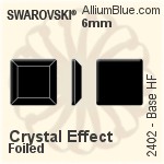 施华洛世奇 Base 熨底平底石 (2402) 4mm - 颜色（半涂层） 铝质水银底