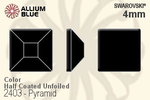 Swarovski Pyramid Flat Back No-Hotfix (2403) 4mm - Color (Half Coated) Unfoiled