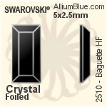 施华洛世奇 长方 熨底平底石 (2510) 3.7x1.9mm - 透明白色 铝质水银底