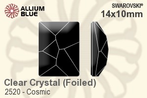 Swarovski Cosmic Flat Back No-Hotfix (2520) 14x10mm - Clear Crystal With Platinum Foiling