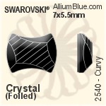施華洛世奇 Curvy 平底石 (2540) 9x7mm - 白色（半塗層） 白金水銀底