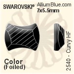 施華洛世奇 Curvy 熨底平底石 (2540) 12x9.5mm - 白色（半塗層） 鋁質水銀底