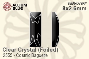 Swarovski Cosmic Baguette Flat Back No-Hotfix (2555) 8x2.6mm - Clear Crystal With Platinum Foiling