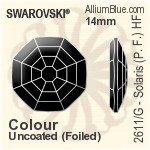 施华洛世奇 Solaris (局部磨砂) 熨底平底石 (2611/G) 14mm - 透明白色 铝质水银底