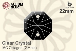 Preciosa MC Octagon (2-Hole) (2611) 22mm - Clear Crystal