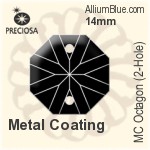 Preciosa MC Octagon (2-Hole) (2611) 16mm - Colour Coating