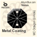 Preciosa MC Octagon (2-Hole) (2611) 14mm - Clear Crystal