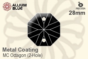 Preciosa MC Octagon (2-Hole) (2611) 28mm - Metal Coating