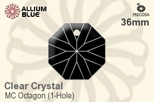 Preciosa MC Octagon (1-Hole) (2636) 36mm - Clear Crystal