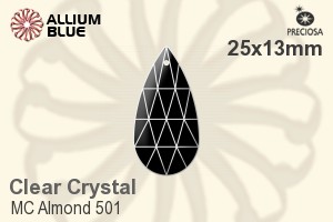 Preciosa MC Almond 501 (2662) 25x13mm - Clear Crystal