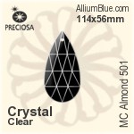 Preciosa MC Almond 501 (2662) 64x33mm - Clear Crystal