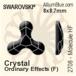 スワロフスキー Molecule ラインストーン ホットフィックス (2708) 8x8.7mm - カラー 裏面アルミニウムフォイル