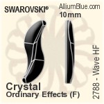 施華洛世奇 海浪 熨底平底石 (2788) 8mm - 透明白色 鋁質水銀底