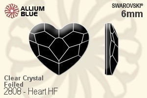 Swarovski Heart Flat Back Hotfix (2808) 6mm - Clear Crystal With Aluminum Foiling