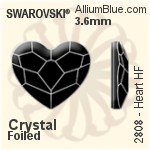 施华洛世奇 心形 熨底平底石 (2808) 3.6mm - 颜色 铝质水银底