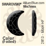 施華洛世奇 Moon 熨底平底石 (2813) 14x9.5mm - 透明白色 鋁質水銀底