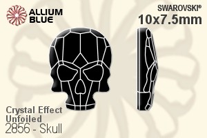 Swarovski Skull Flat Back No-Hotfix (2856) 10x7.5mm - Crystal Effect Unfoiled