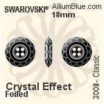Swarovski Classic Button (3008) 18mm - Crystal Effect Unfoiled