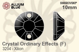 スワロフスキー XILION ソーオンストーン (3204) 10mm - クリスタル エフェクト 裏面プラチナフォイル