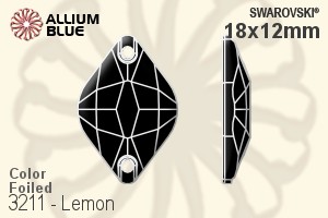 施华洛世奇 Lemon 手缝石 (3211) 18x12mm - 颜色 白金水银底