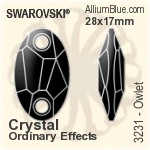 Swarovski XIRIUS Sew-on Stone (3288) 12mm - Crystal Effect With Platinum Foiling