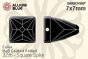 Swarovski Square Spike Sew-on Stone (3296) 7x7mm - Color (Half Coated) With Platinum Foiling