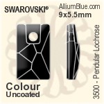 スワロフスキー Pendular Lochrose ソーオンストーン (3500) 12.5x7mm - カラー（コーティングなし） プラチナフォイル