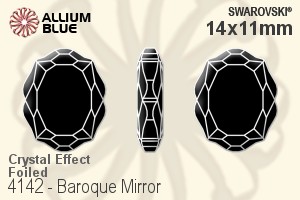 施华洛世奇 Baroque Mirror 花式石 (4142) 14x11mm - 白色（半涂层） 白金水银底