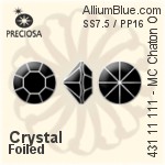 Preciosa MC Chaton (431 11 111) SS7.5 / PP16 - Clear Crystal With Golden Foiling