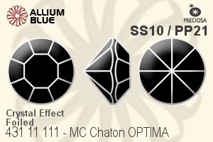 Preciosa MC Chaton OPTIMA (431 11 111) SS10 / PP21 - Crystal Effect With Silver Foiling