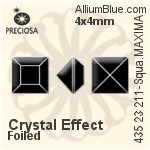 寶仕奧莎 機切正方形 MAXIMA 美飾瑪 花式石 (435 23 211) 1.5x1.5mm - 顏色 無水銀底