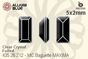 宝仕奥莎 机切长方 MAXIMA 美饰玛 花式石 (435 26 212) 5x2mm - 透明白色 DURA™耐用金屬箔底