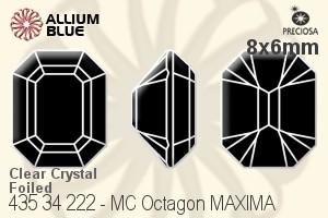 Preciosa MC Octagon MAXIMA Fancy Stone (435 34 222) 8x6mm - Clear Crystal With Dura™ Foiling