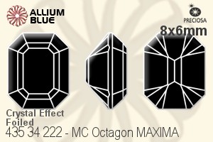 Preciosa MC Octagon MAXIMA Fancy Stone (435 34 222) 8x6mm - Crystal Effect With Dura™ Foiling