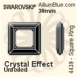 施華洛世奇 正方形 Ring 花式石 (4439) 14mm - 顏色 無水銀底