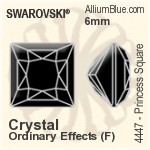 スワロフスキー Diamond Shape ラインストーン (2773) 6.6x3.9mm - クリスタル エフェクト 裏面プラチナフォイル
