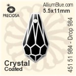施华洛世奇 Oval (TC) 花式石 (4130/2) 10x8mm - Clear Crystal With Green Gold Foiling