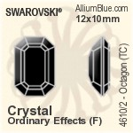 施華洛世奇 Octagon (TC) 花式石 (4610/2) 10x8mm - Clear Crystal With Green Gold Foiling