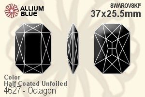 施华洛世奇 Octagon 花式石 (4627) 37x25.5mm - 颜色（半涂层） 无水银底