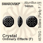 施華洛世奇 Solaris (局部磨砂) 花式石 (4678/G) 23mm - 白色（半塗層） 白金水銀底