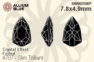 Swarovski Slim Trilliant Fancy Stone (4707) 7.8x4.9mm - Crystal Effect With Platinum Foiling