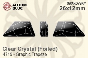 Swarovski Graphic Trapeze Fancy Stone (4719) 26x12mm - Clear Crystal With Platinum Foiling