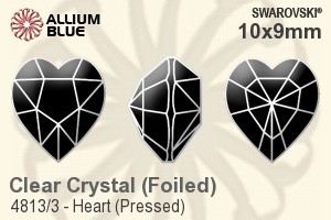 施華洛世奇 Heart (Pressed) 花式石 (4813/3) 10x9mm - Clear Crystal With Green Gold Foiling