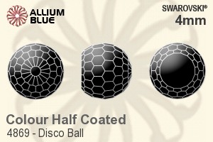 Swarovski Disco Ball Fancy Stone (4869) 4mm - Color (Half Coated) Unfoiled