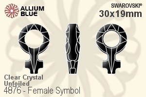 施华洛世奇 Female Symbol 花式石 (4876) 30x19mm - 透明白色 无水银底